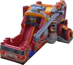 Fire20House20Double20Lane20Combo20Wetdry SL 2 1746097444 Double Slide Firehouse Combo (Water Slide)