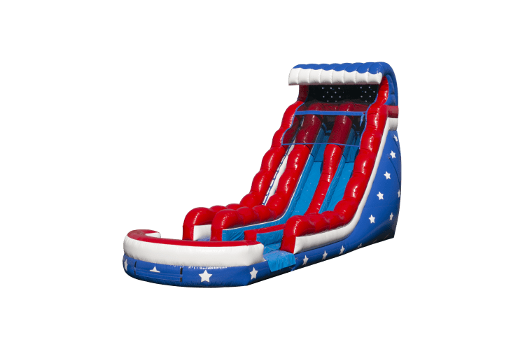 18' Stars n Strips Dual Lane Water Slide